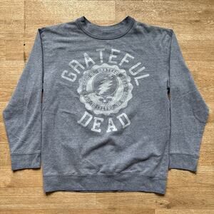 Grateful Dead Mens Sweatshirt - The "Good Ol" College Style Logo on Gray Medium